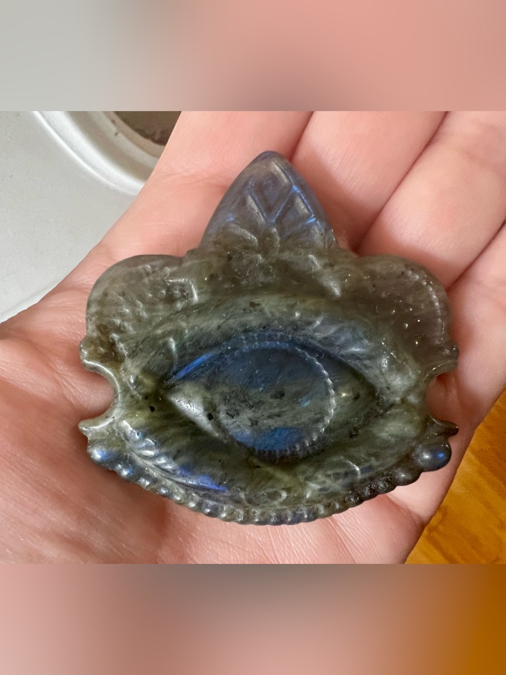 Hand-Carved Labradorite Evil Eye Set